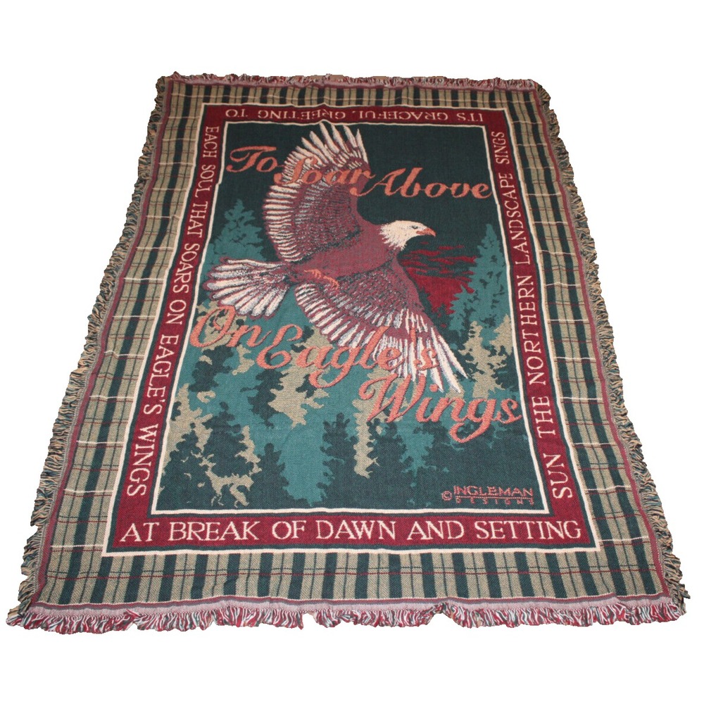 NEW Goodwin Weavers "To Soar Above on Eagle's Wings" cotton throw (48x67)